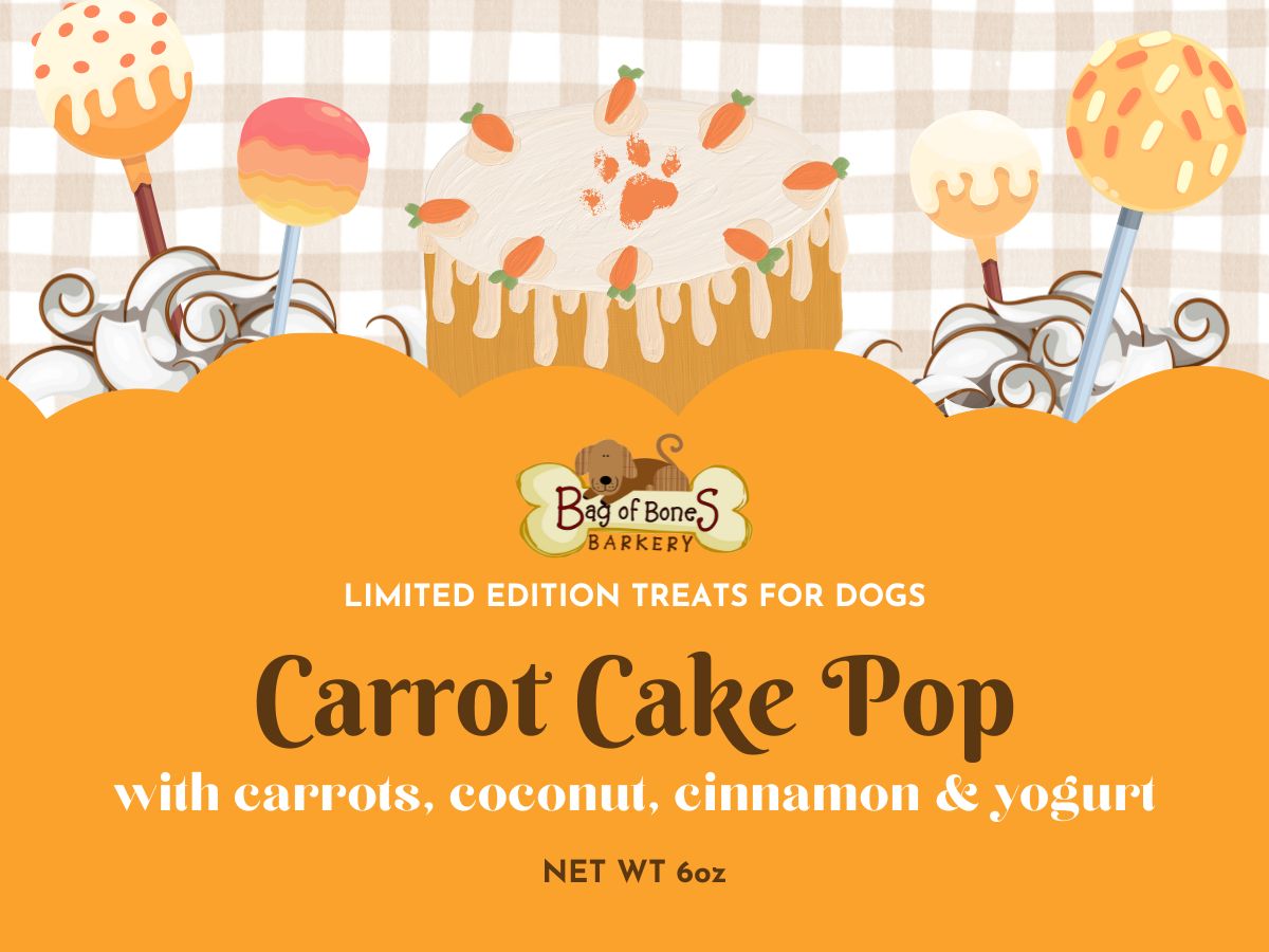 3/$20 Dog Treats Spring 2024 - Carrot Cake Pop