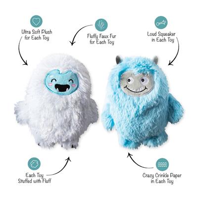 Fringe Holiday Yeti For Us Plush Dog Toys Set Of 2