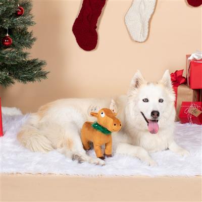 Fringe Holiday Merry Chrismoose Plush Dog Toy