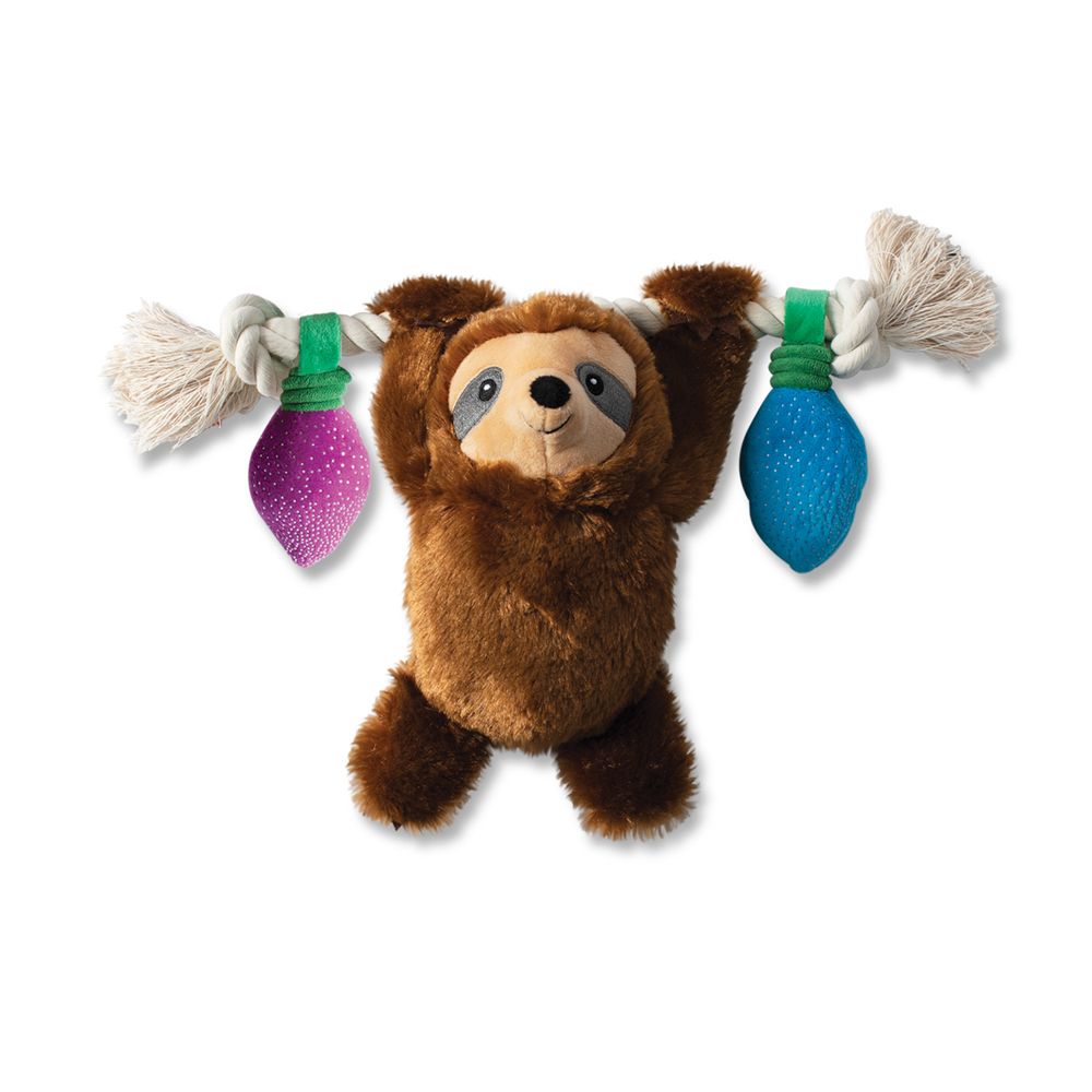 Fringe Holiday Let it Glow Sloth Dog Toy