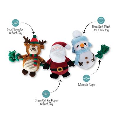 Fringe Holiday Christmas Crew Plush Dog Toy
