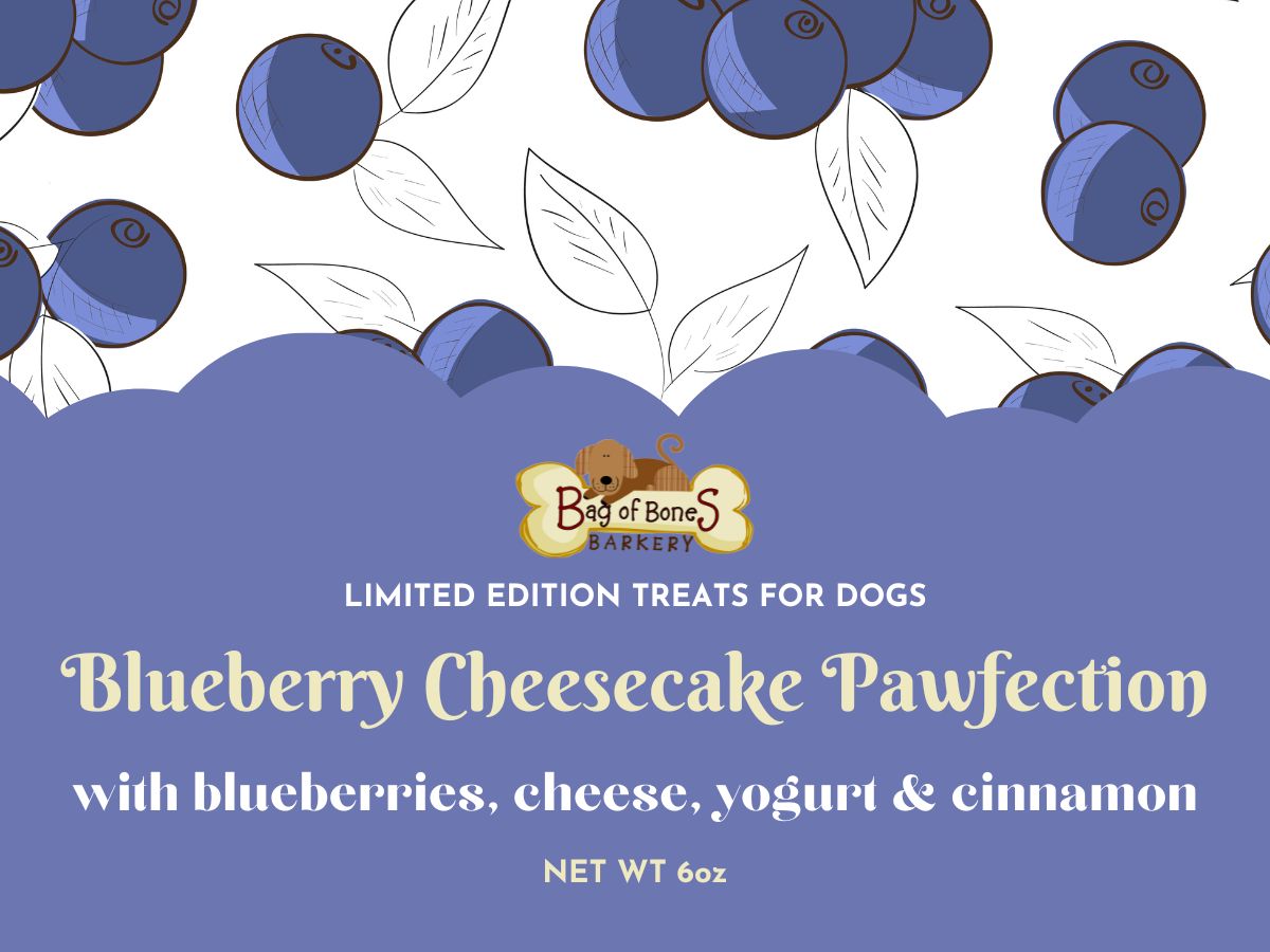 3/$20 Dog Treats Spring 2024 - Blueberry Cheesecake Pawfection