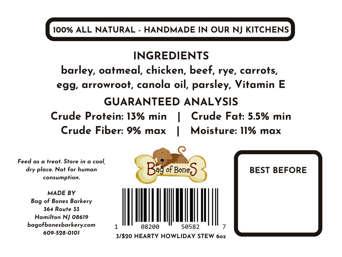 3/$20 Dog Treats Xmas 2025 - Hearty Howliday Stew