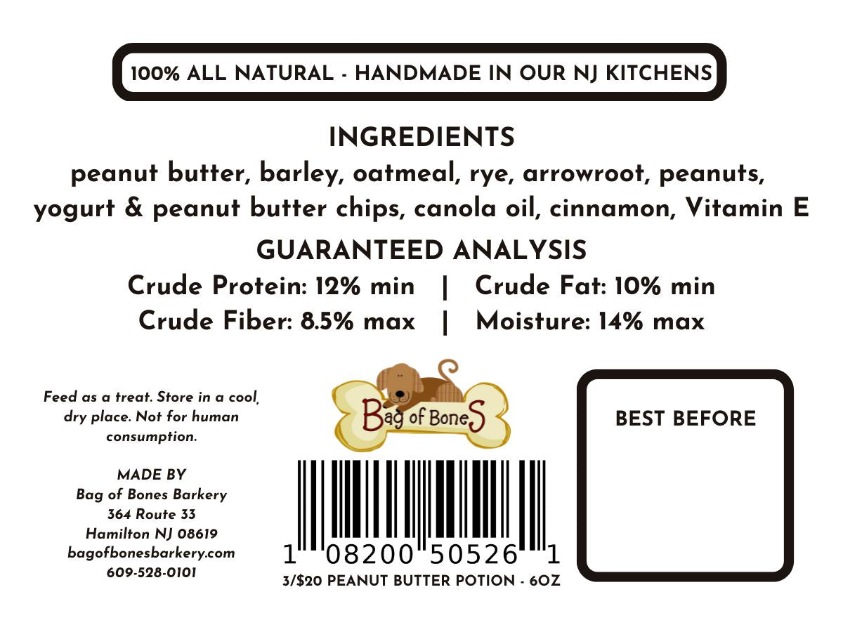 3/$20 Dog Treats Fall 2023 - Peanut Butter Potion