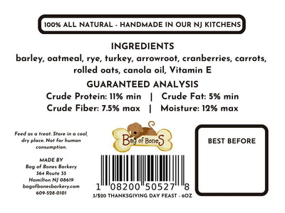 3/$20 Dog Treats Fall 2023 - Thanksgiving Day Feast