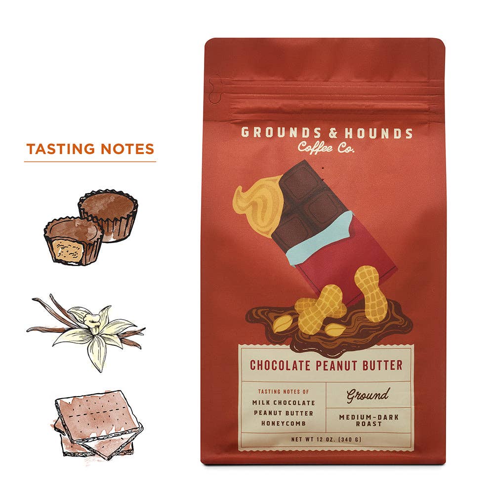 Grounds & Hounds Coffee Co. - Chocolate Peanut Butter Flavored Coffee