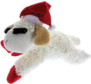 Multipet Holiday Christmas Lamb Chop w/Santa Hat