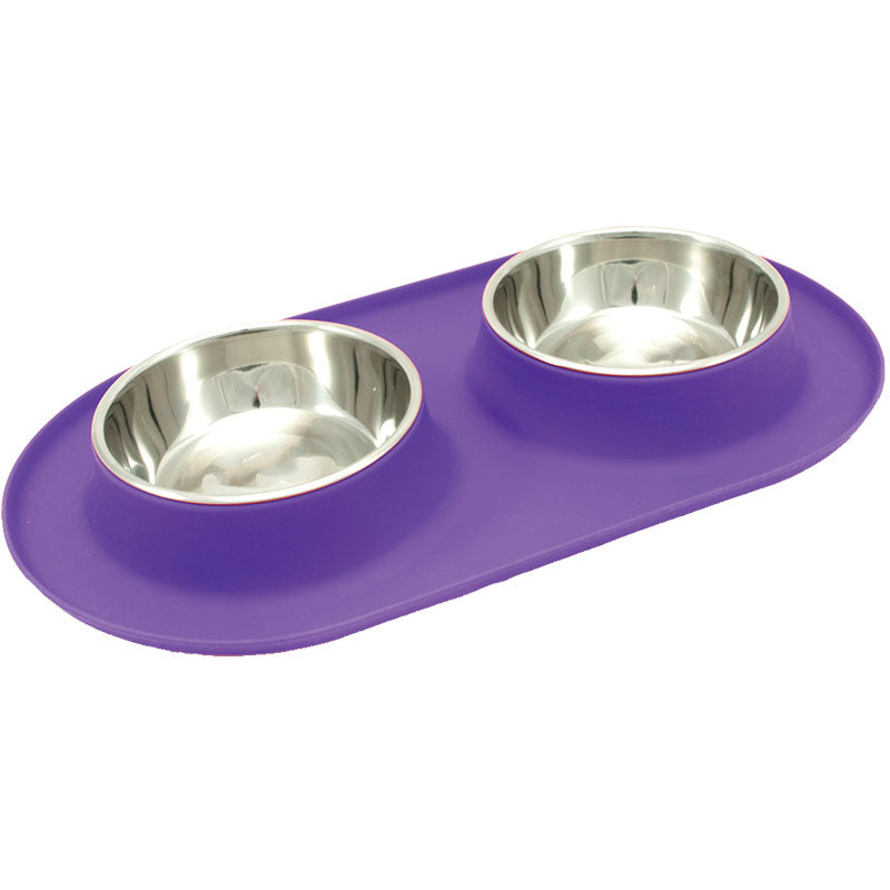 Messy Mutts Cat Double Feeder Silicone *