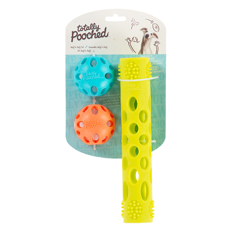 Messy Mutts Totally Pooched Toys - Huff n Puff 3pk