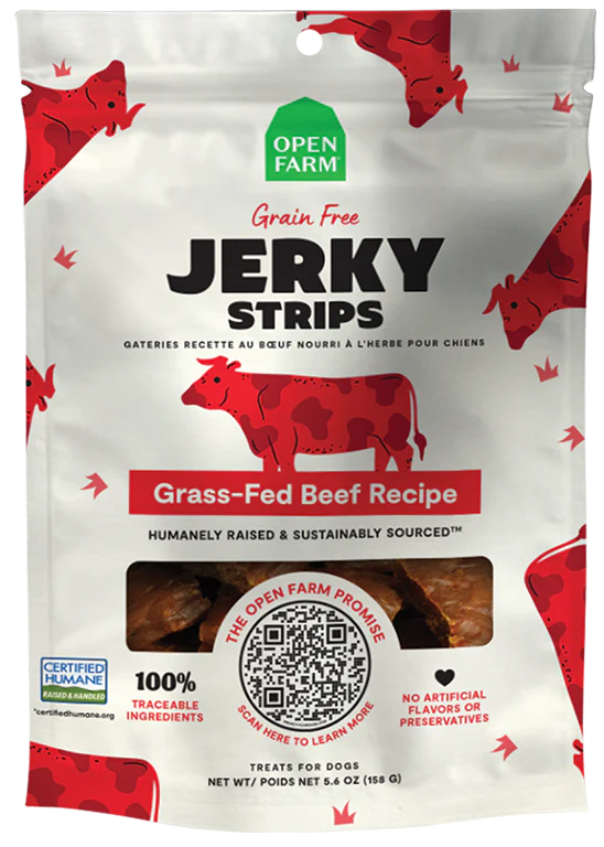 Open Farm GF Jerky Strips Dog Treats - Beef