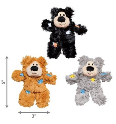Kong Softies Patchwork Bear Cat Toy (Assorted)