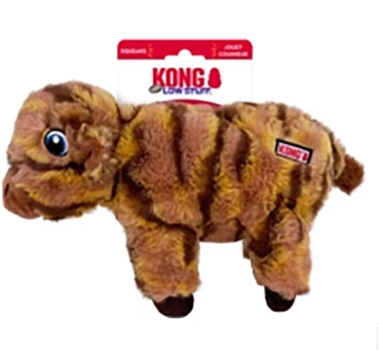 Kong Low Stuff Stripes Dog Toy - Cow