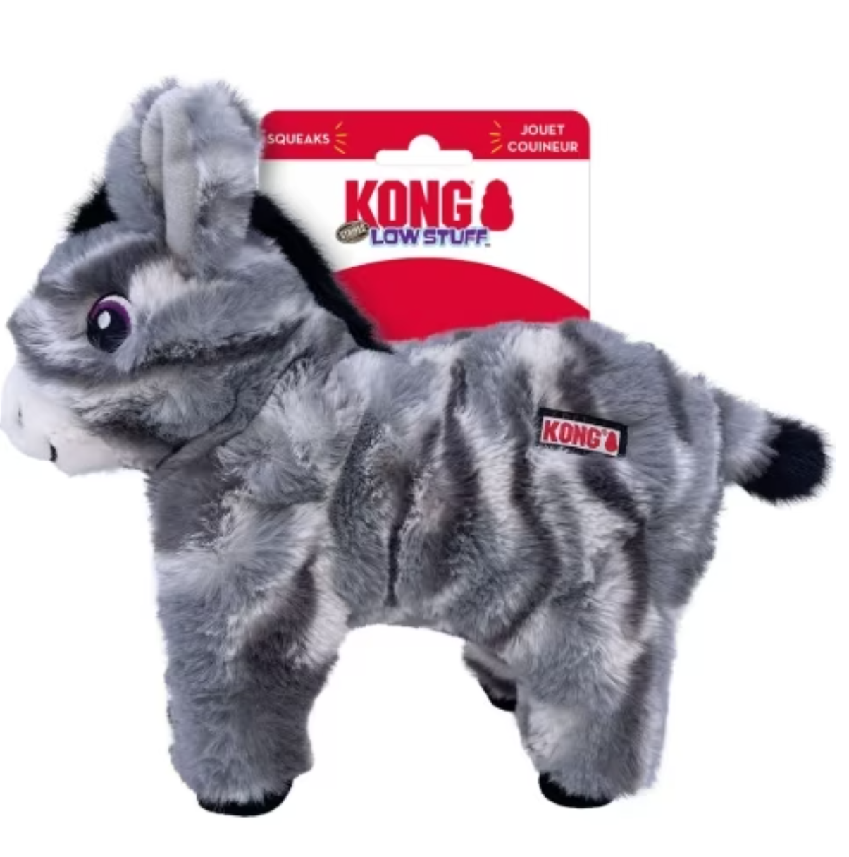 Kong Low Stuff Stripes Dog Toy - Donkey