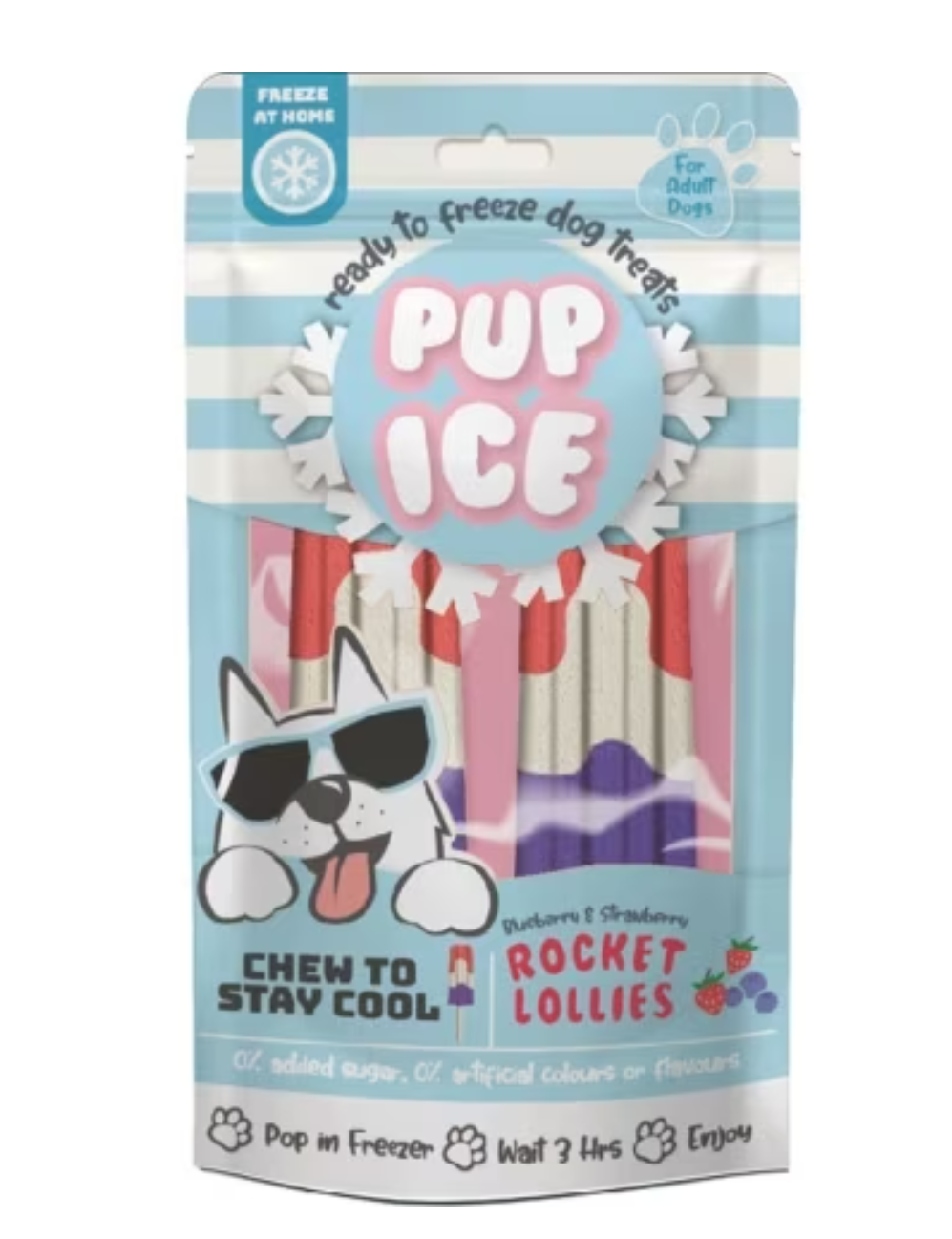 Ethical Pet Pup Ice Rocket Lollies - Strawberry Blueberry 2pk