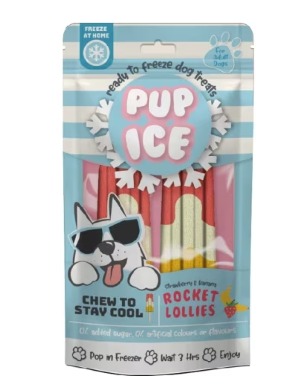 Ethical Pet Pup Ice Rocket Lollies - Strawberry Banana 2pk