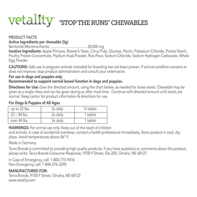 Vetality Stop the Runs Chewables *