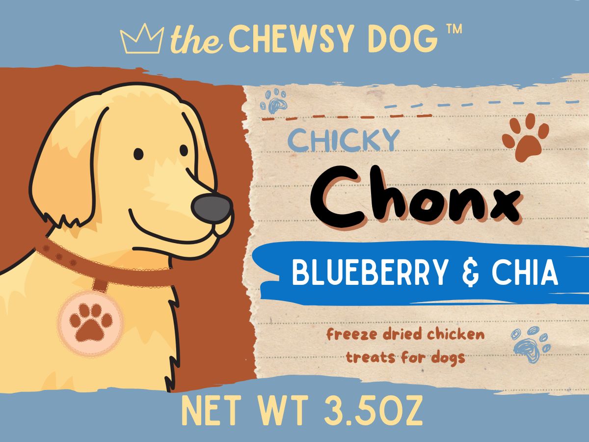 The Chewsy Dog Freeze Dried Chicky Chonx Blueberry & Chia