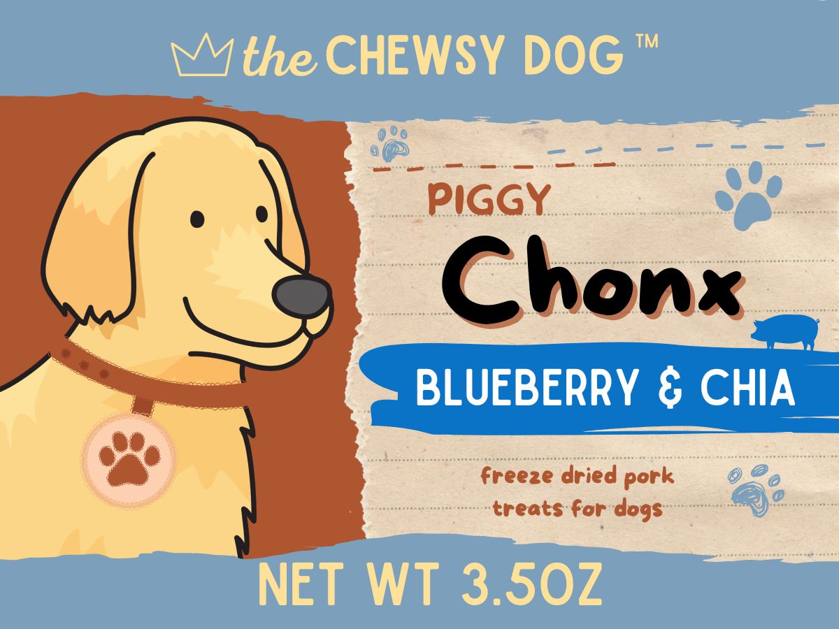 The Chewsy Dog Freeze Dried Piggy Chonx Blueberry & Chia