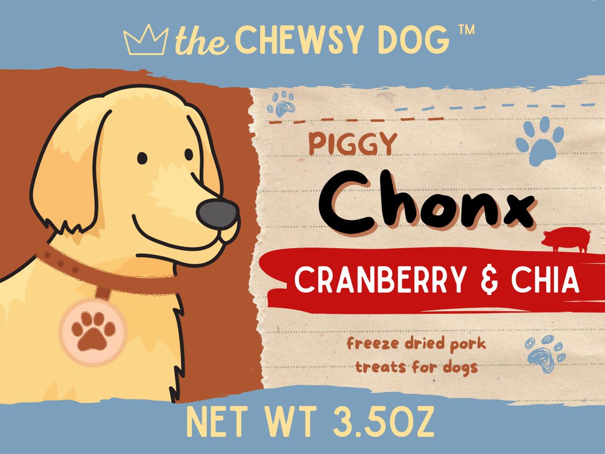 The Chewsy Dog Freeze Dried Piggy Chonx Cranberry & Chia