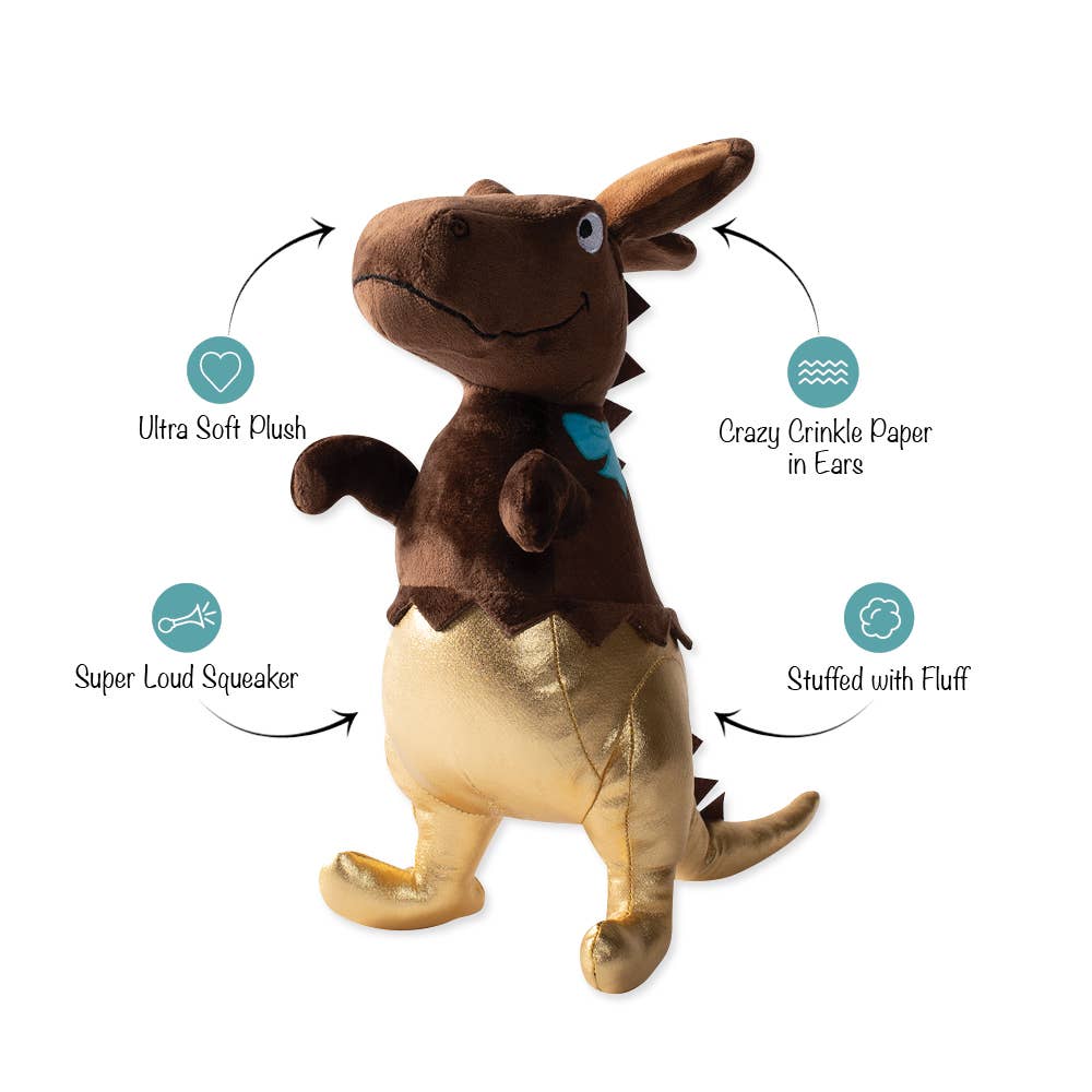 Fringe Plush Dog Toy - Choc-A-Saurus Rex