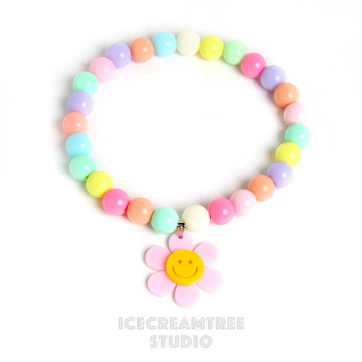 Icecreamtree Studio - Smile Daisy with Pastel Beads Pet Necklace & Mom Set