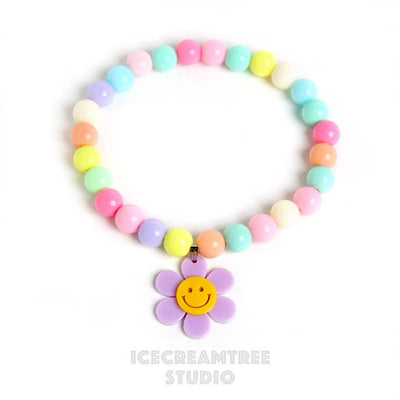 Icecreamtree Studio - Smile Daisy with Pastel Beads Pet Necklace & Mom Set