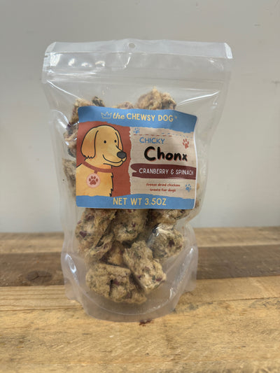 The Chewsy Dog Freeze Dried Chicky Chonx Cranberry & Spinach