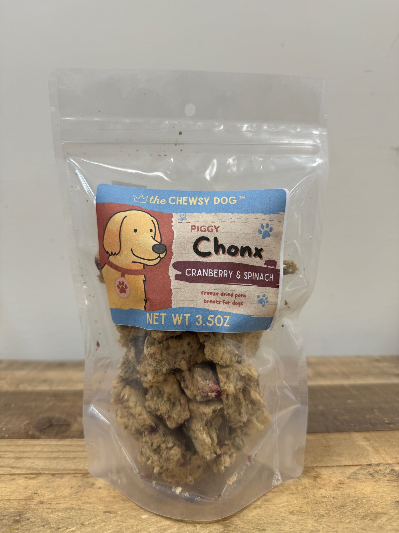 The Chewsy Dog Freeze Dried Piggy Chonx Cranberry & Spinach