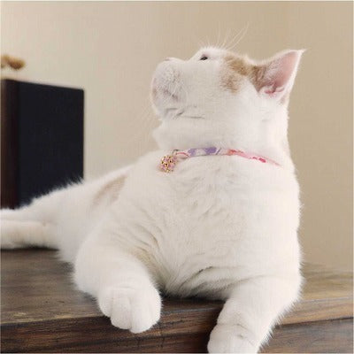 Necoichi Chirimen Cat Collar Clover Bell *