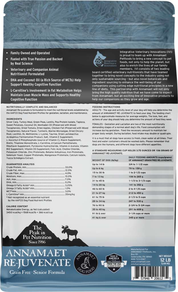 Annamaet Grain Free Rejuvenate Senior Dog Food