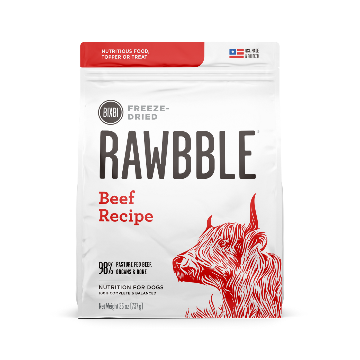 Bixbi Rawbble Freeze Dried Dog Food - Beef *