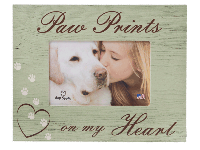 Dog Speak Frame - Paw Prints on My Heart *