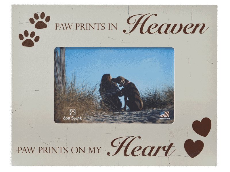 Dog Speak Frame - Paw Prints in Heaven *