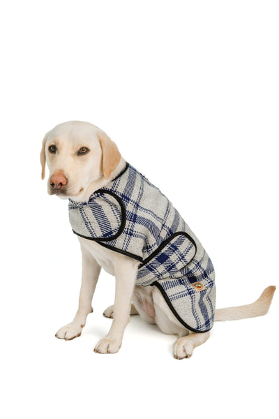 Chilly Dog Grey & Blue Plaid Coat *