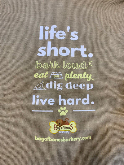 Life's Short Burnout Thermal Hoodie - Bag of Bones Barkery *