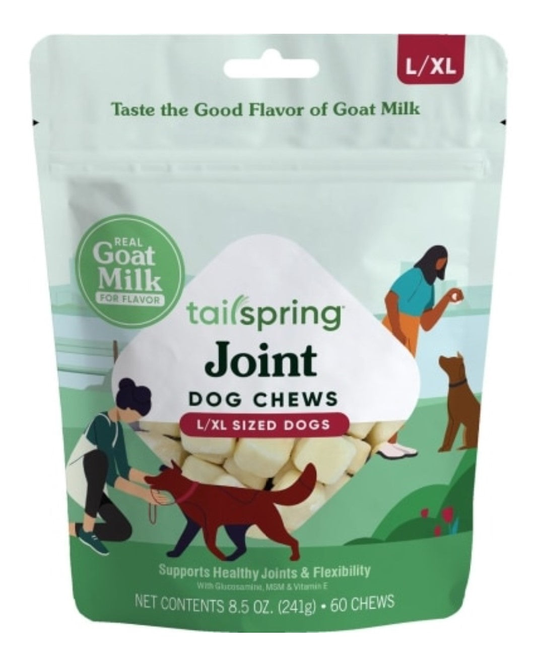 Tailspring Goat Milk Chews for Dogs - Hip/Joint LG/XL Breed 60ct *