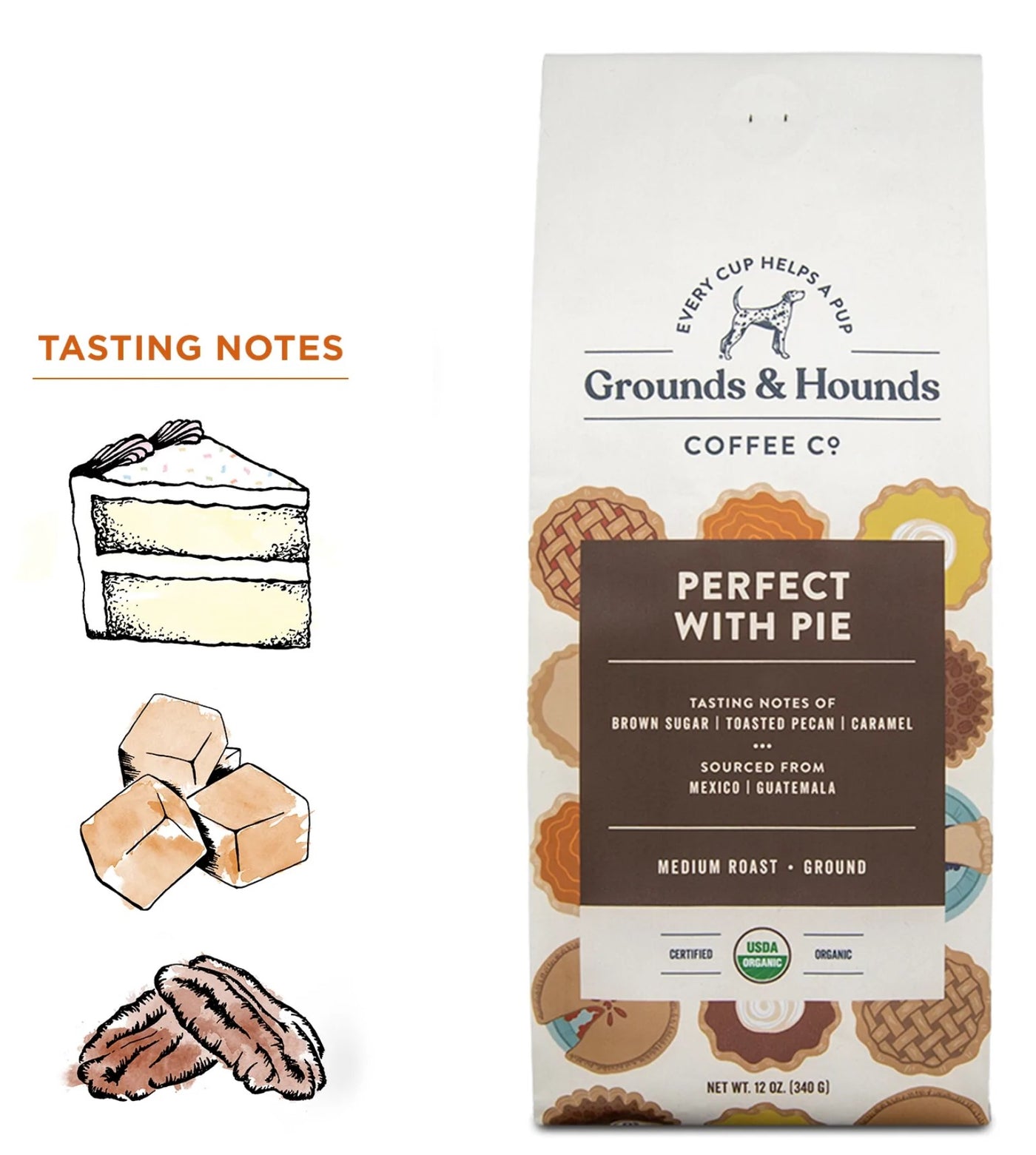 Grounds & Hounds Ground Coffee - Perfect with Pie *