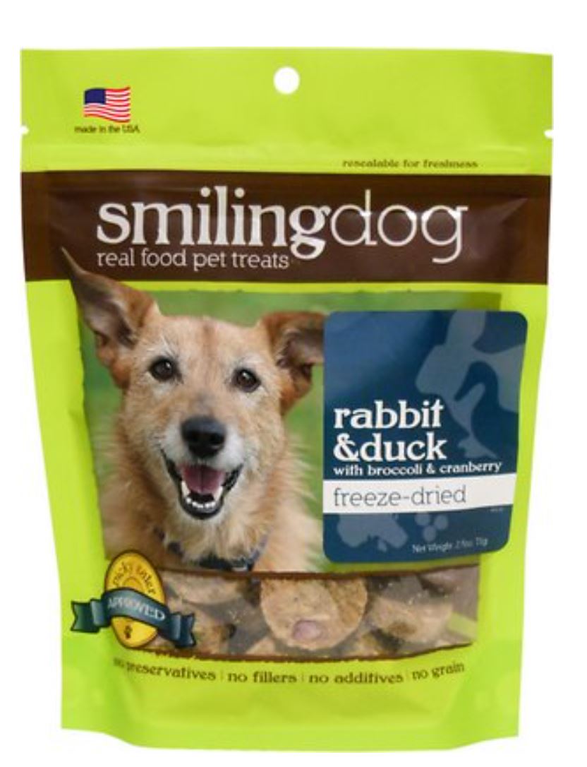 Herbsmith Smiling Dog Freeze Dried Rabbit & Duck Treats *