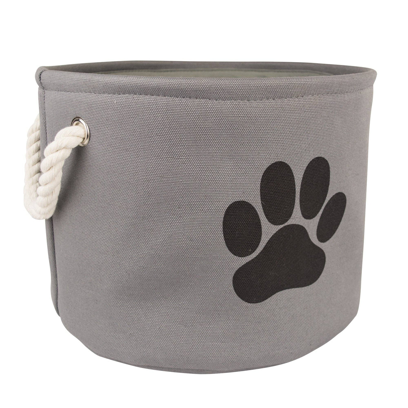 Bone Dry - Polyester Pet Bin Paw Gray Round Small 9X12X12