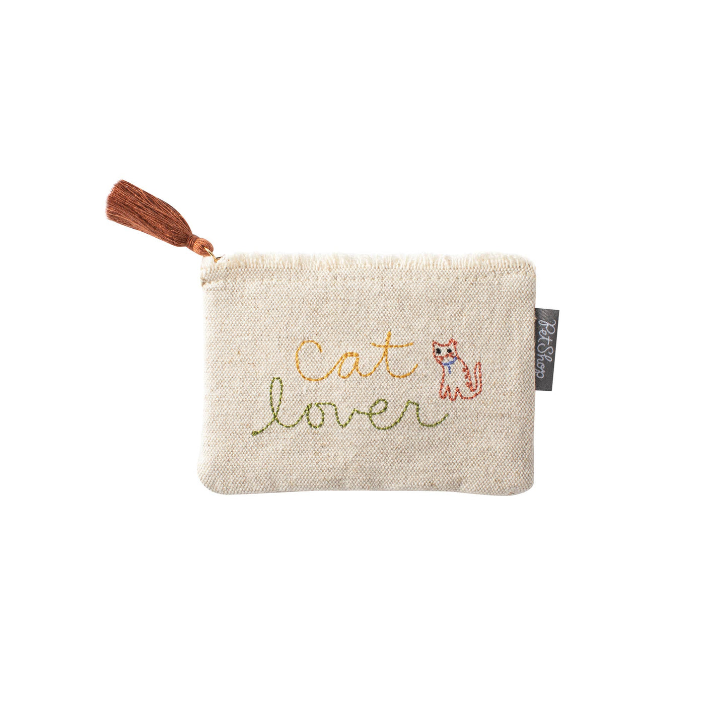 Fringe Stitched Cat Lover Pouch