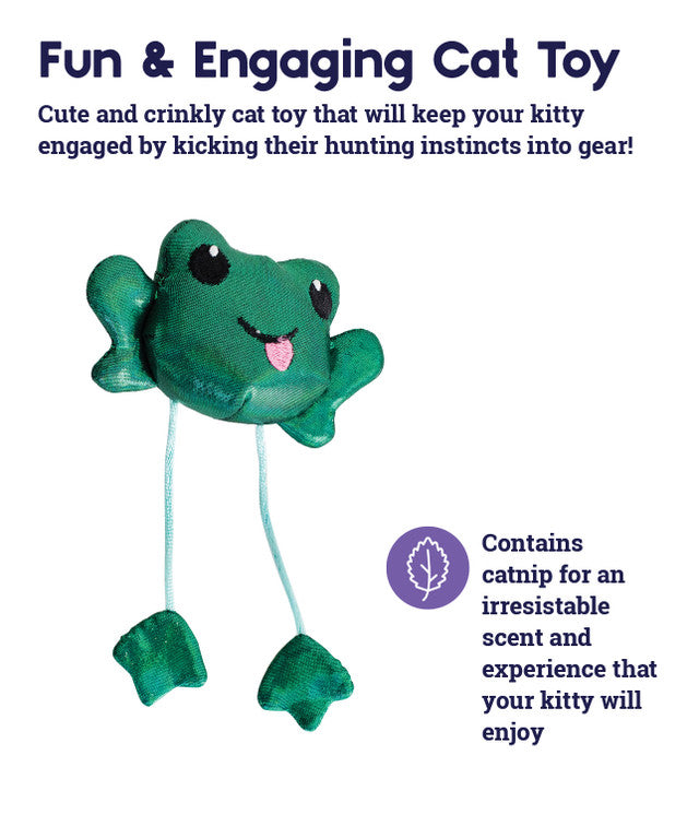 OH Toss 'N Dangle Frog Catnip Cat Toy *