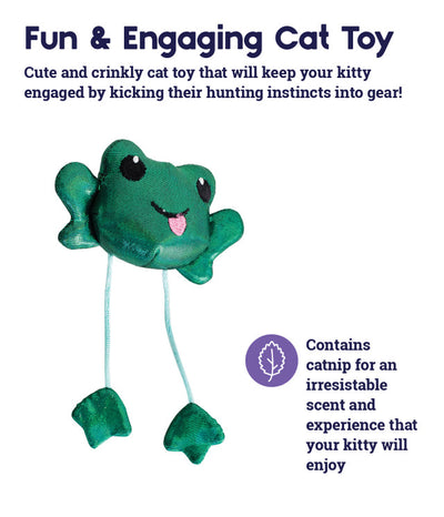 OH Toss 'N Dangle Frog Catnip Cat Toy *