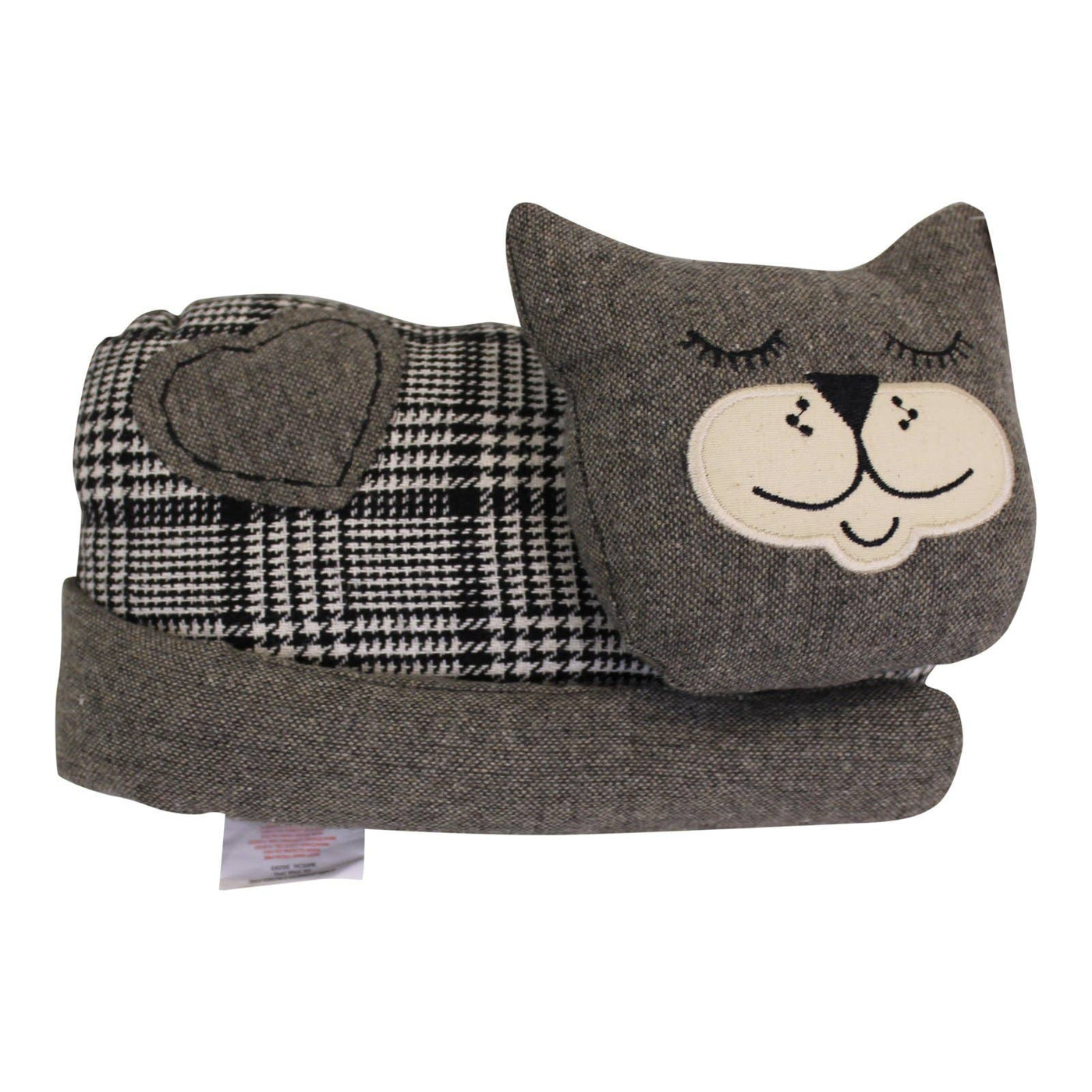 Geko Products Sleeping Cat Fabric Doorstop, Grey