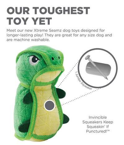 OH Xtreme Seamz Dog Toy - Dino *