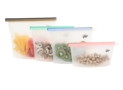 Net Zero Silicone Sealer Reusable Food Storage Bags *