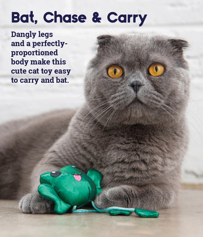 OH Toss 'N Dangle Frog Catnip Cat Toy *